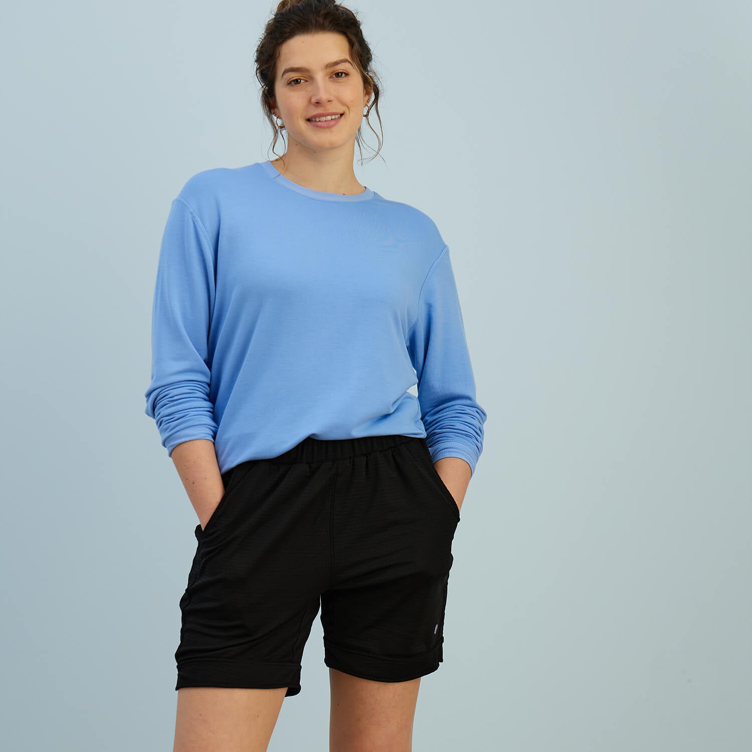 modelsizing1: Blaise is 5’7” and wearing a small. | type: women