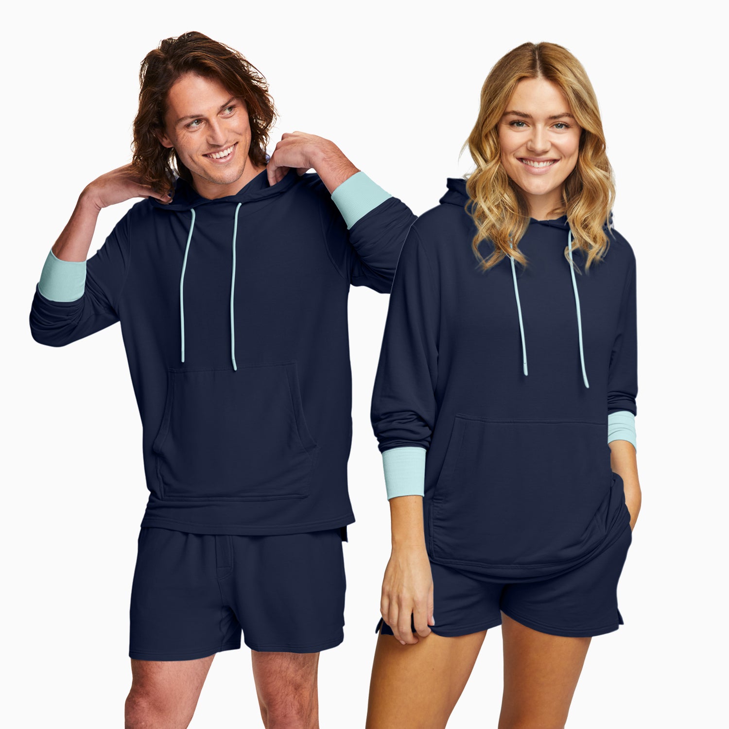 modelsizing1: Rocky is 6'2" and wearing a medium. | modelsizing2: Katie is 5’11” and wearing a medium top and small bottom. | type: unisex