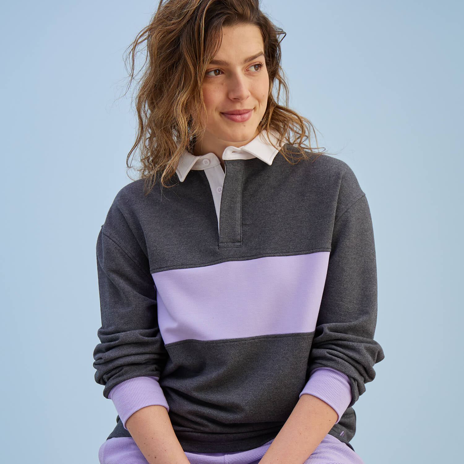 modelsizing1: Blaise is 5’7” and wearing a small. | type: women