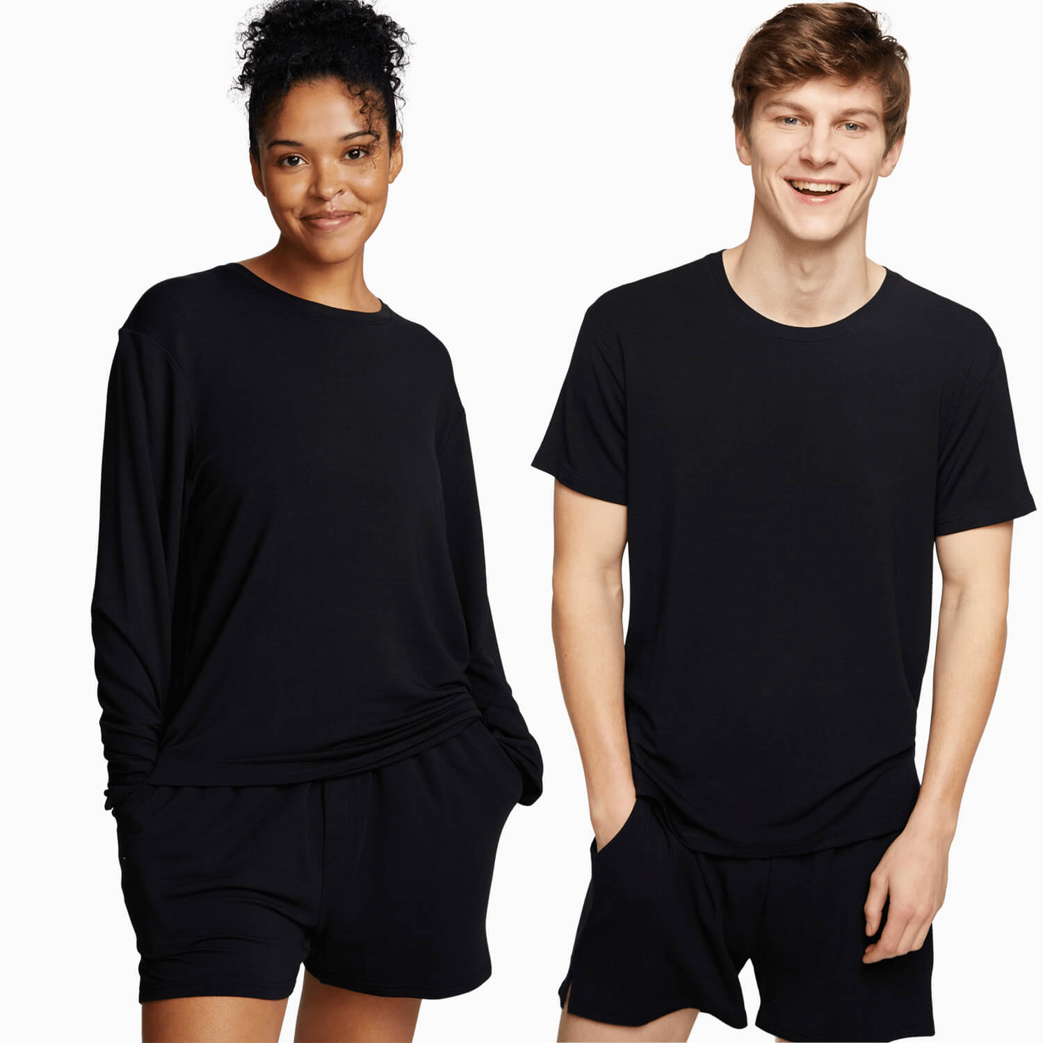 modelsizing1: Marisa is 5’8” and wearing a small. | modelsizing2: Ben is 6’1” and wearing a medium. | first: best-sellers, bottoms, jambys | type: unisex | type: unisex